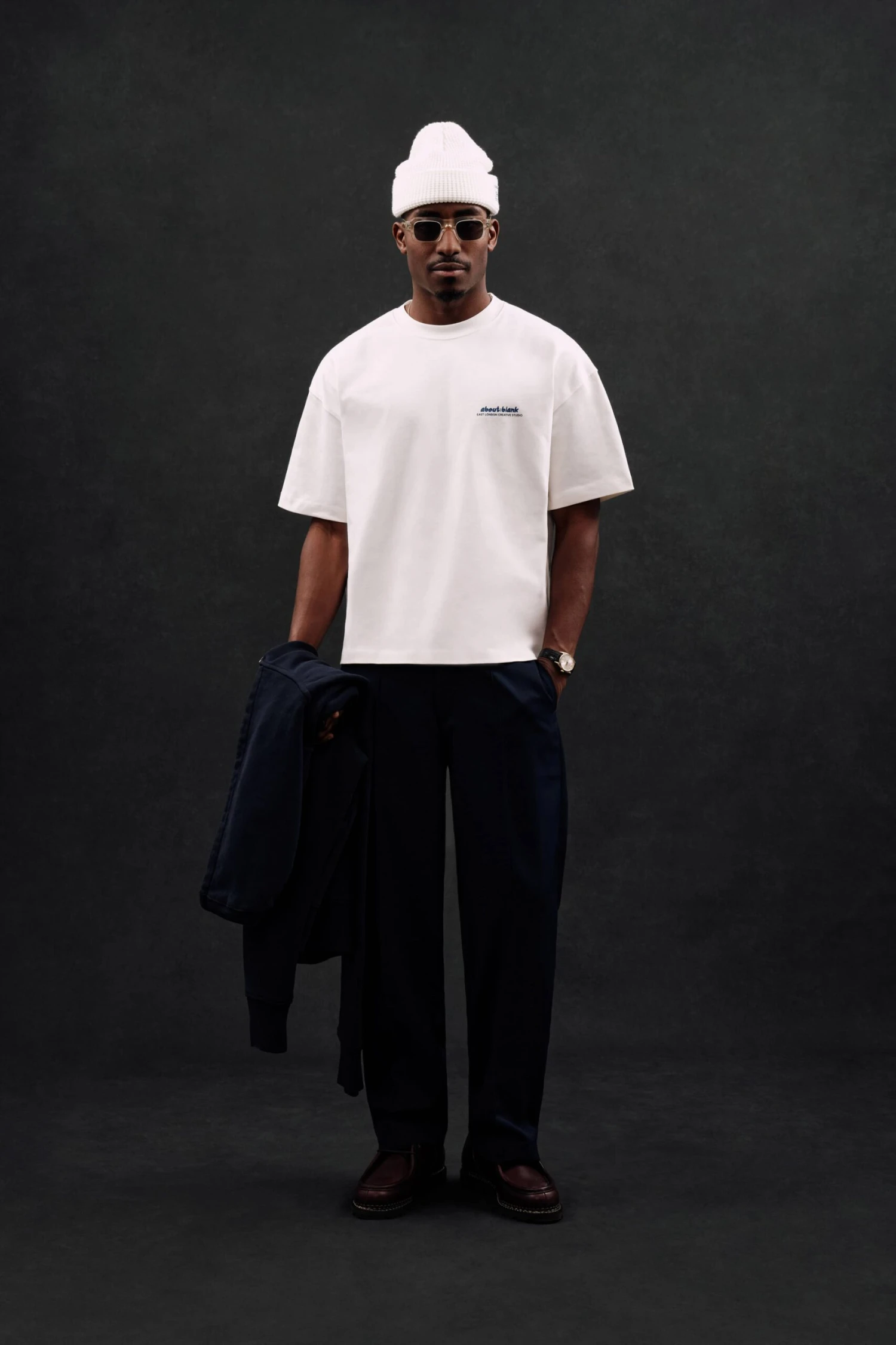 About---blank.com Zev T-shirt Oat/estate Blue - Image 2