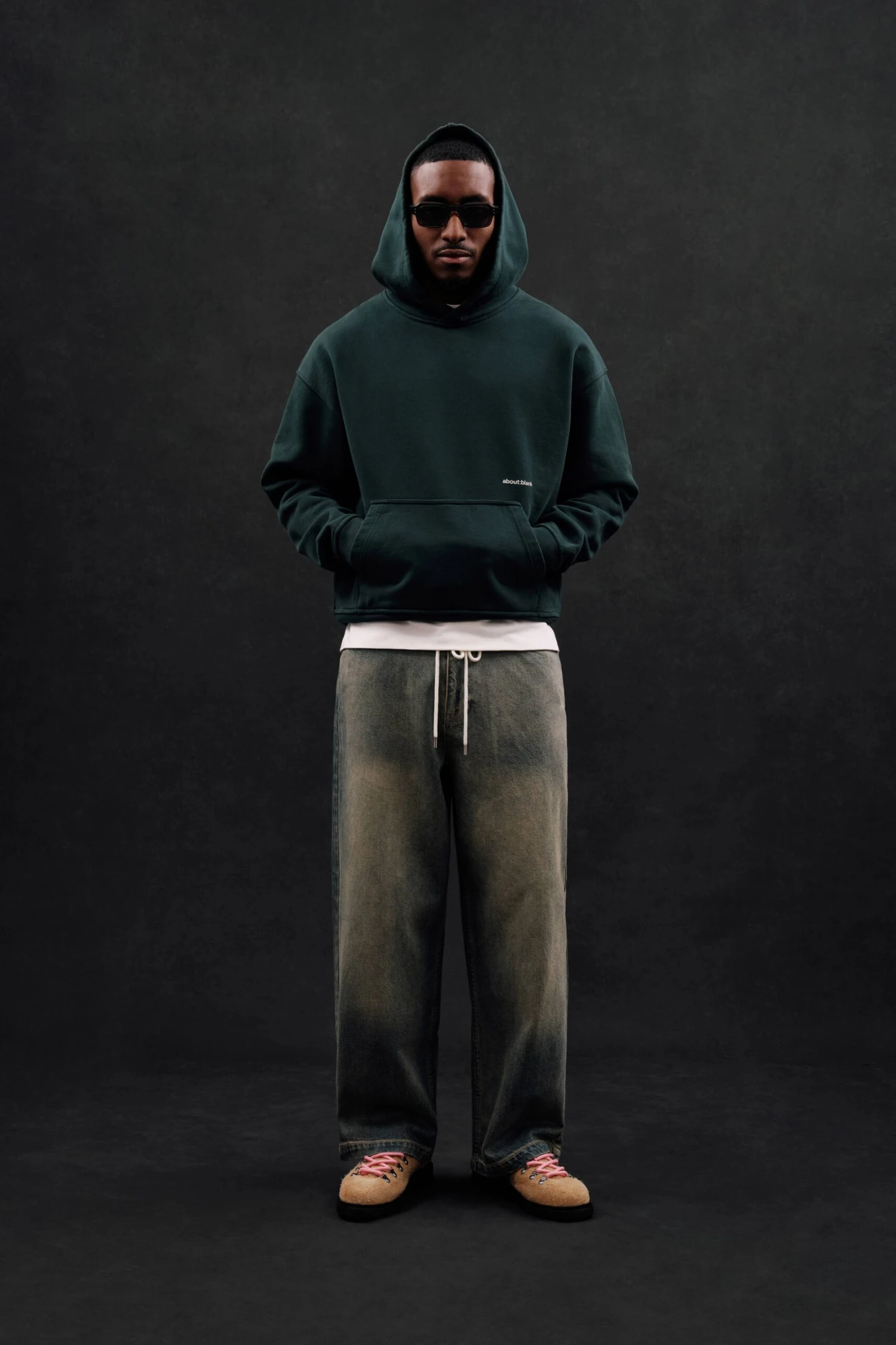 About---blank.com Box Hoodie Epsom Green - Image 3