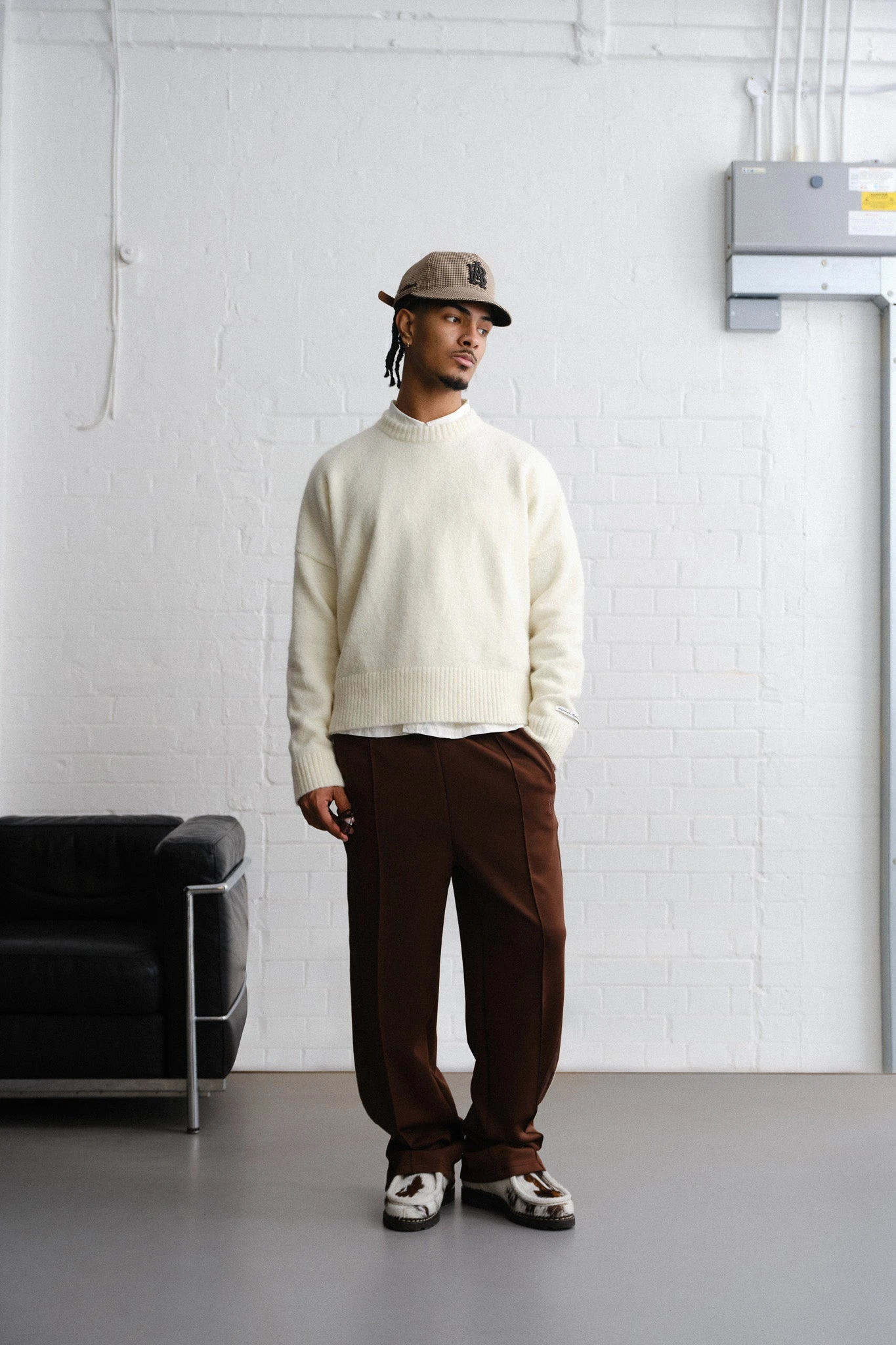 About---blank.com Mohair Knitted Crewneck Ecru/mint - Image 2