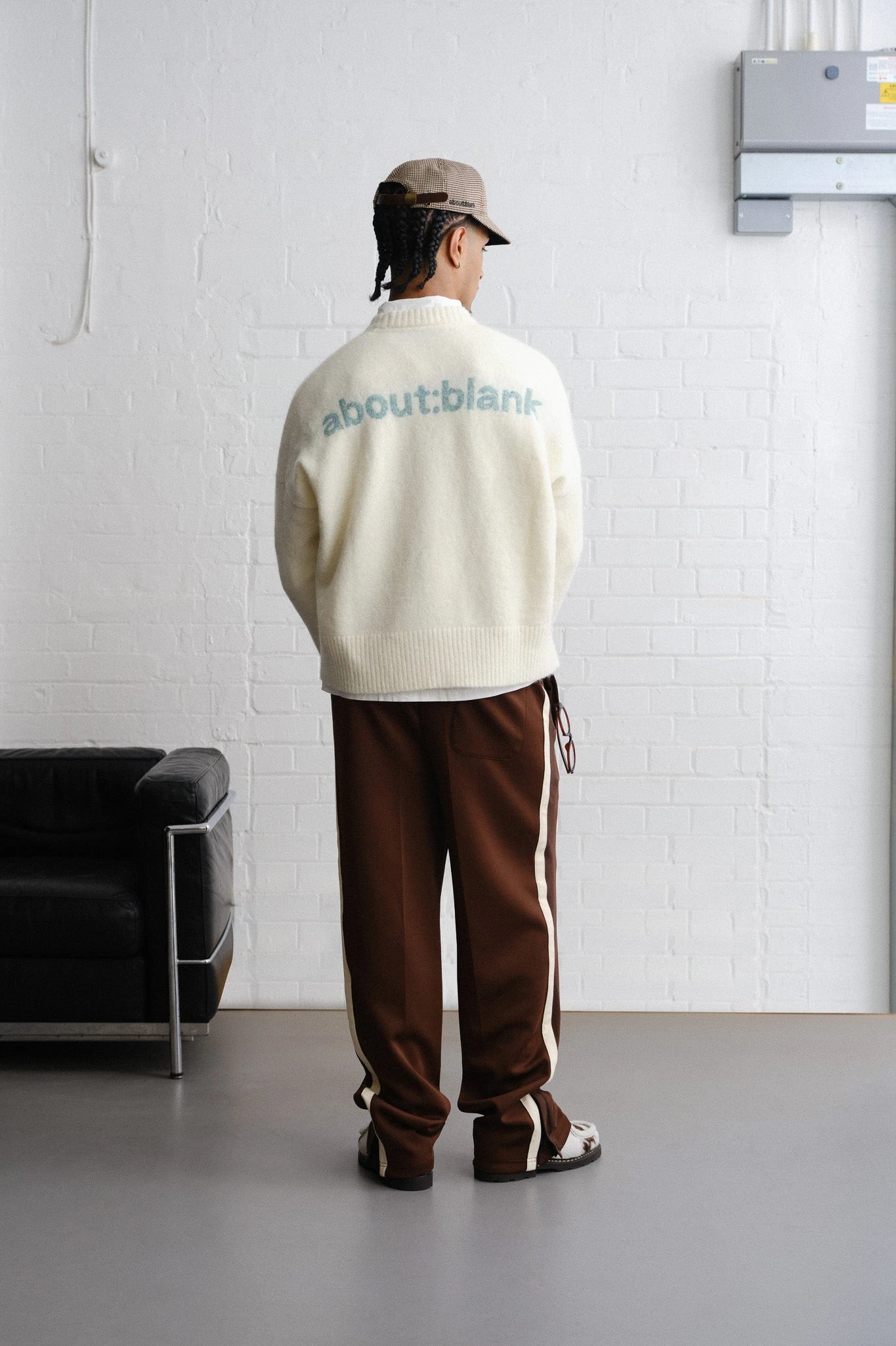 About---blank.com Mohair Knitted Crewneck Ecru/mint - Image 4