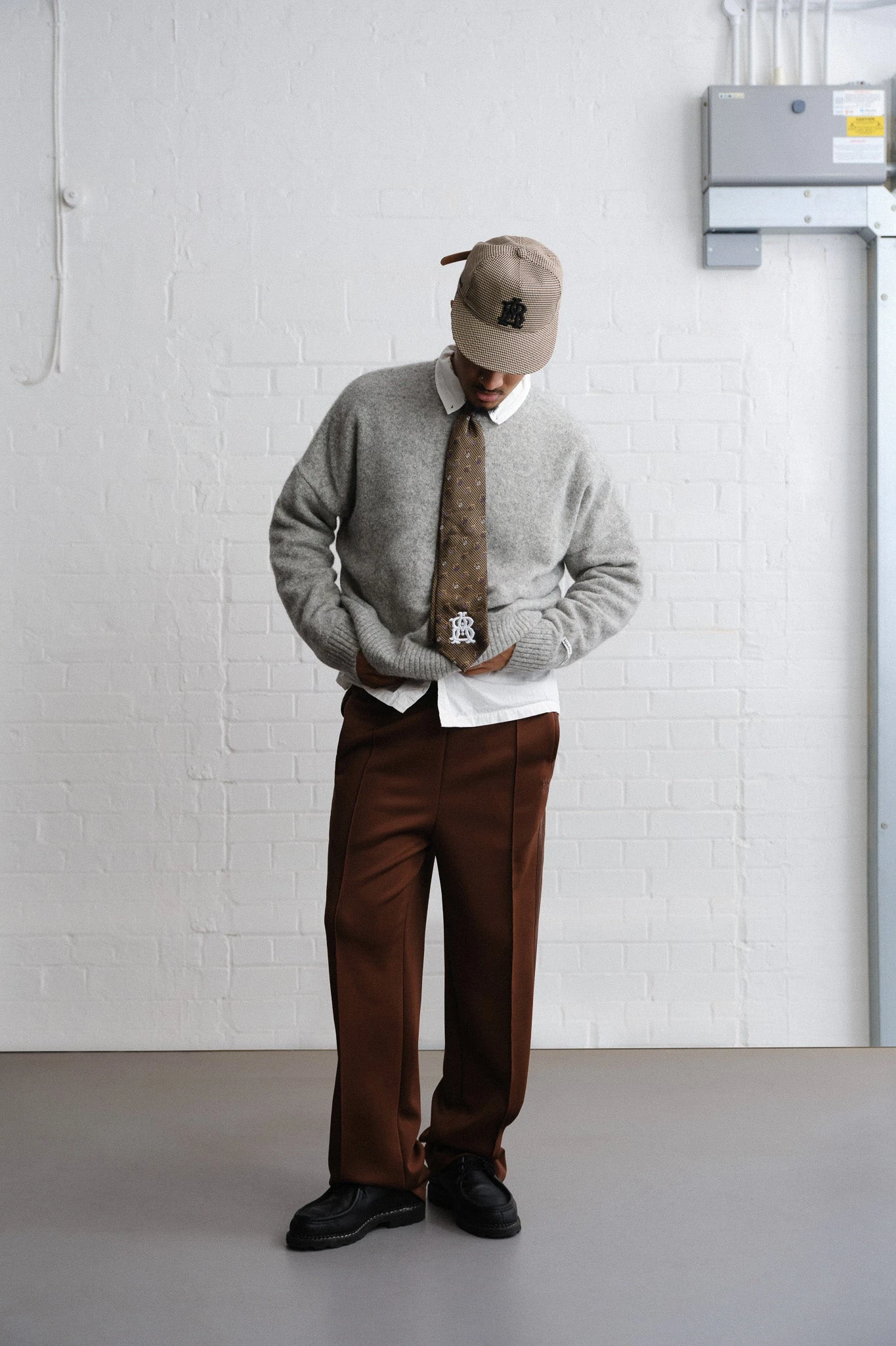 About---blank.com Mohair Knitted Crewneck Grey/ecru - Image 2