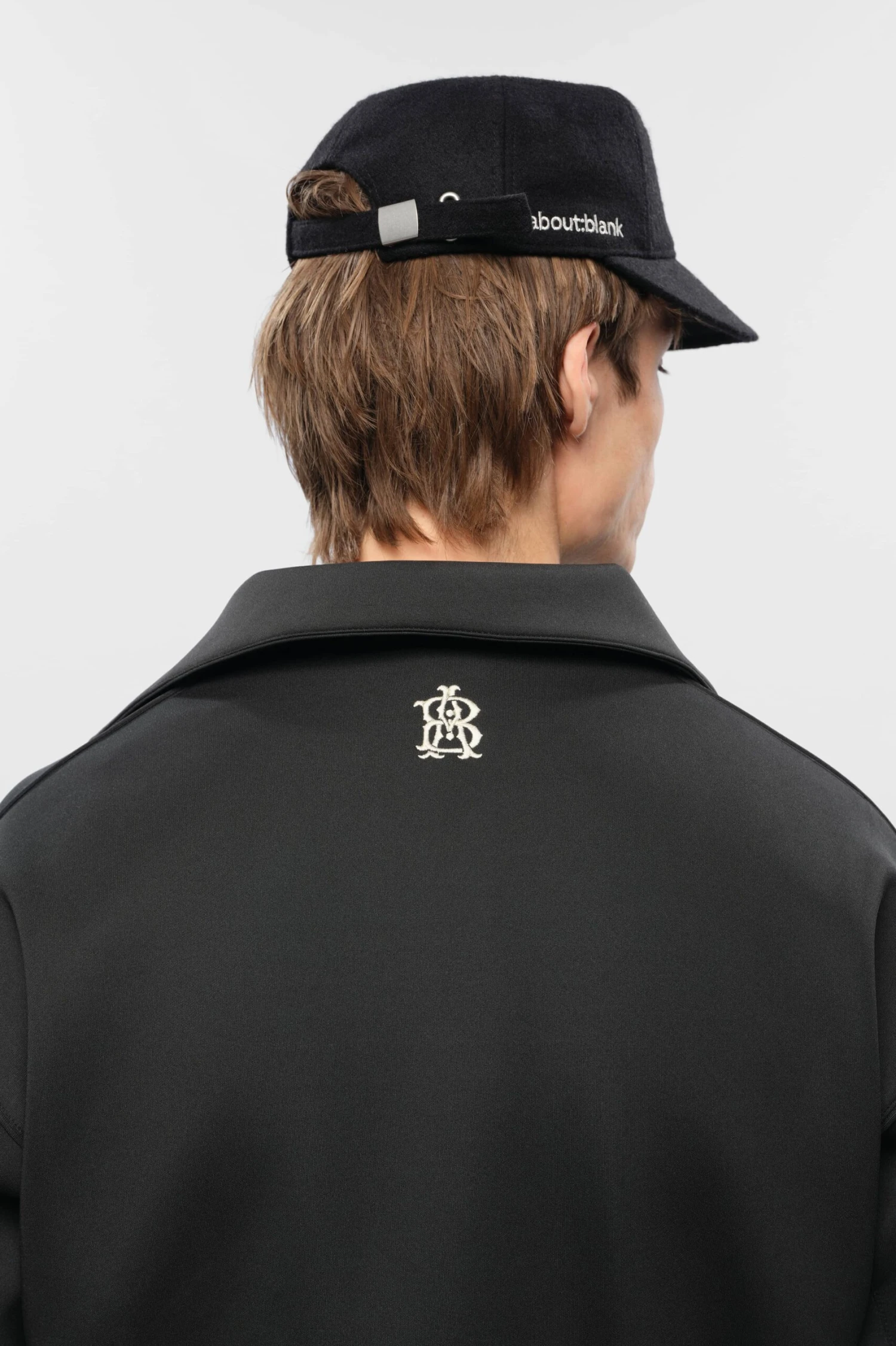 About:blank Monogram Track Jacket Black/ecru - Image 4