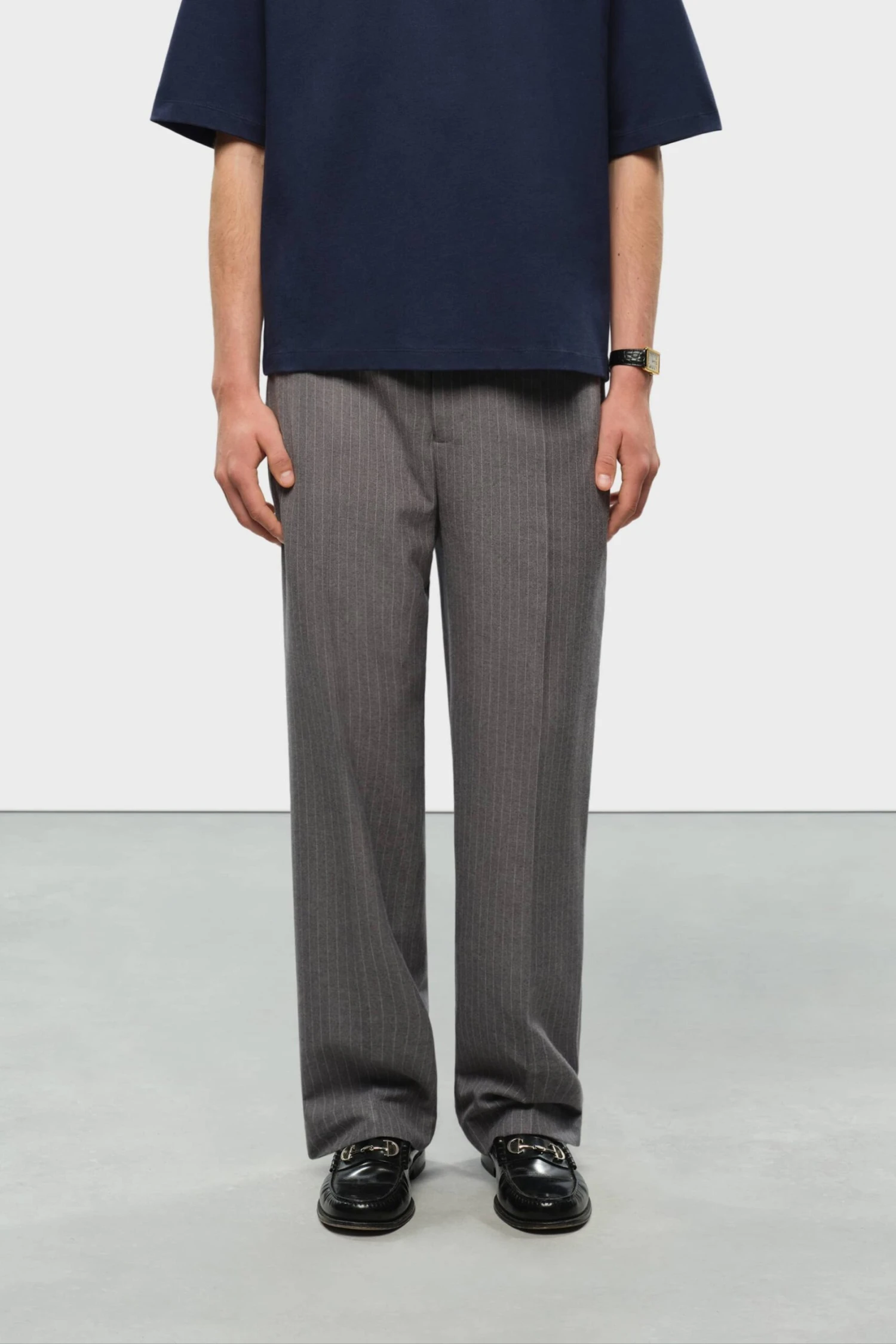 About---blank.com Pinstripe Everyday Trouser Grey/white - Image 2