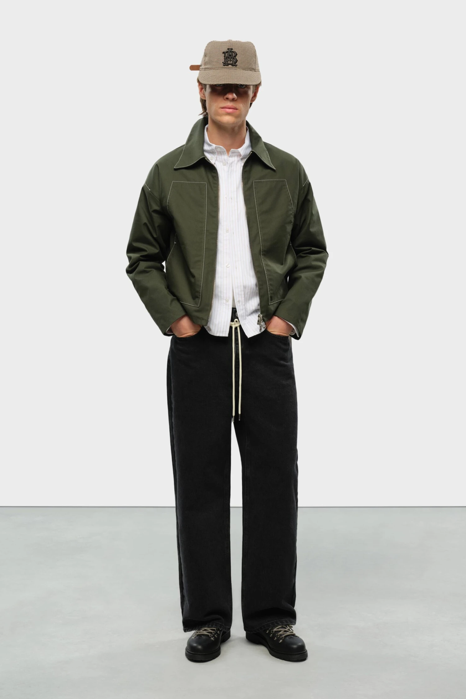 About:blank Utility Jacket Green/ecru - Image 2