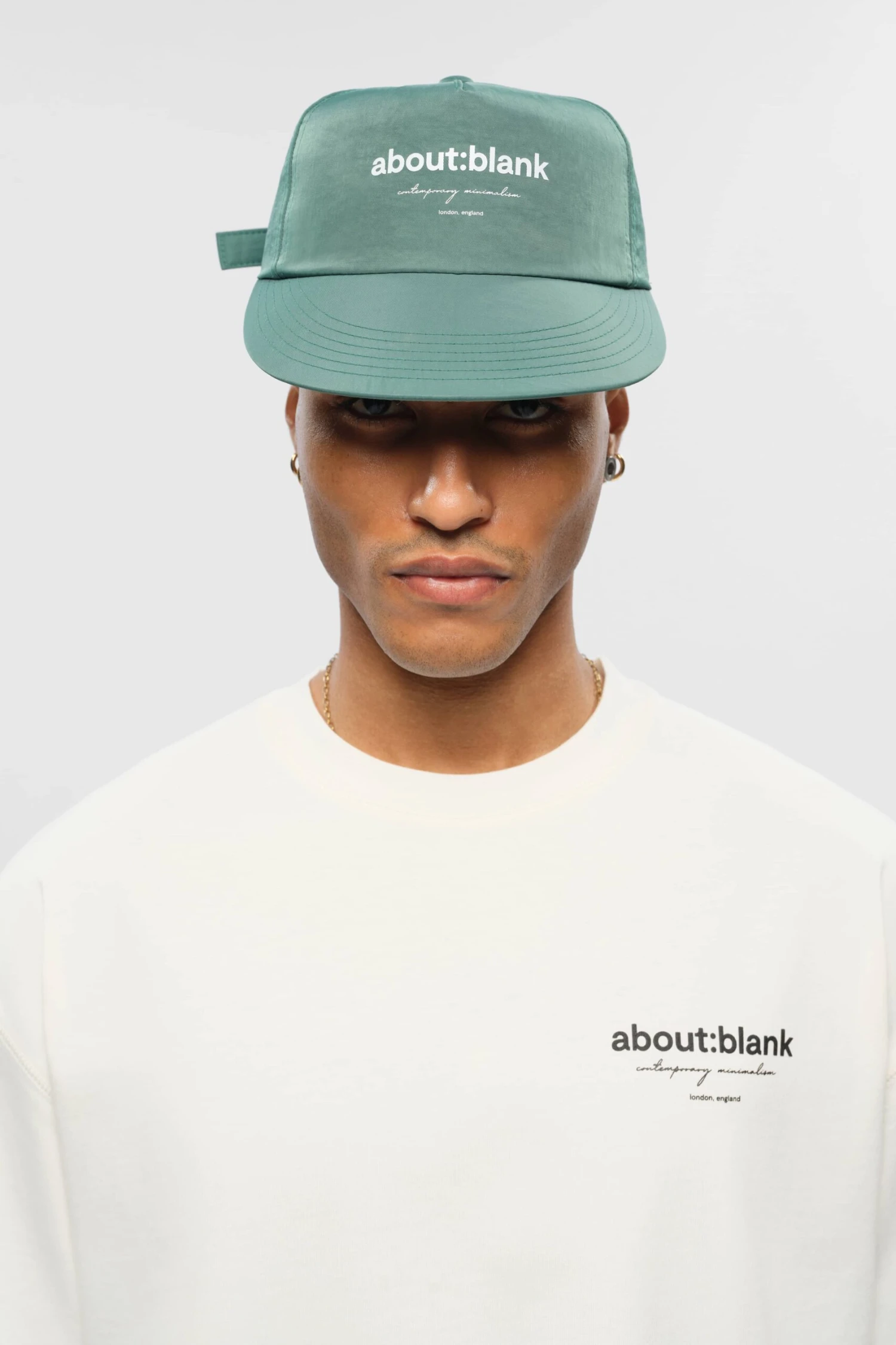 About:blank Box Cap Epsom Green/ecru - Image 3