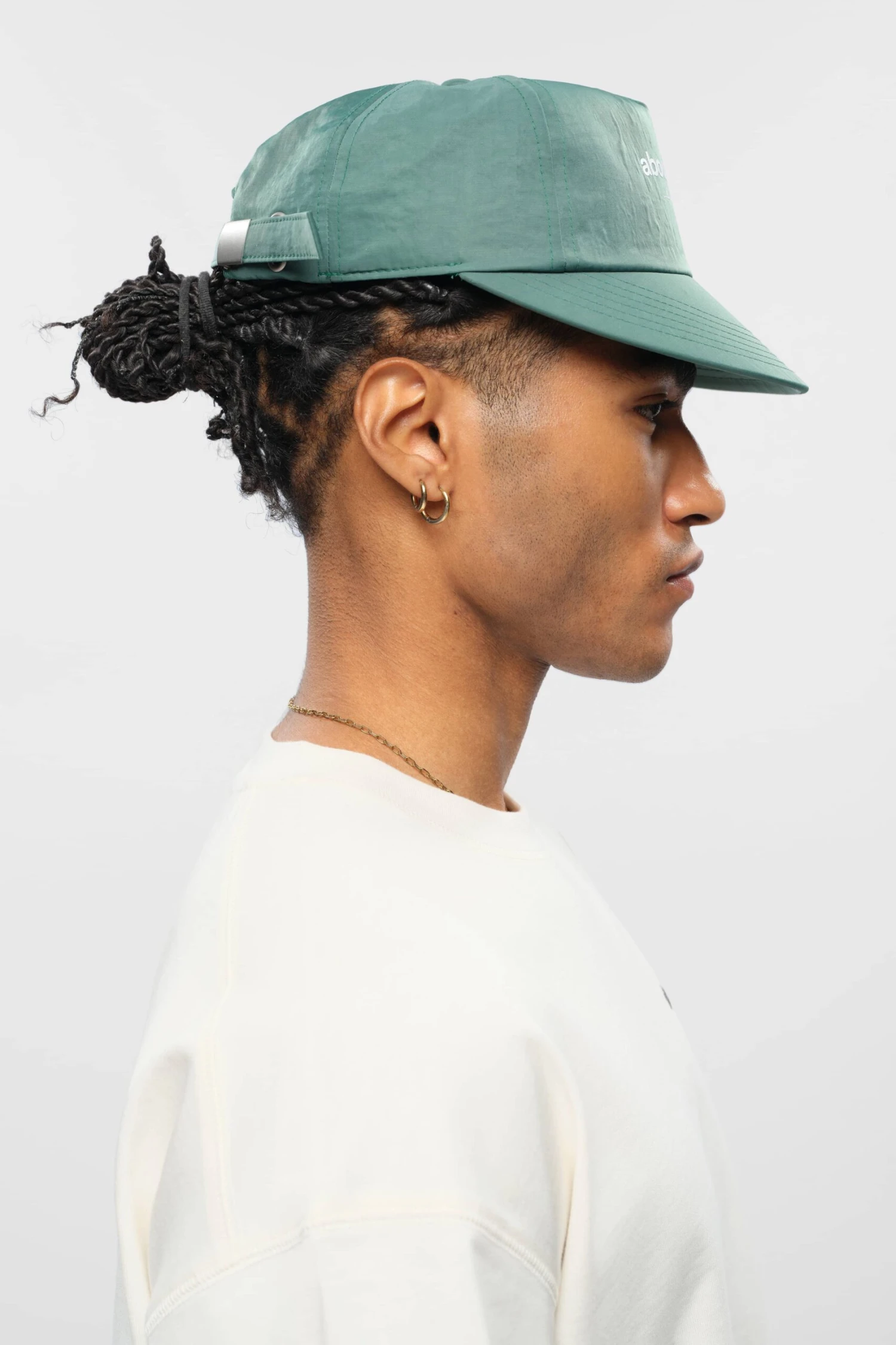 About:blank Box Cap Epsom Green/ecru - Image 2