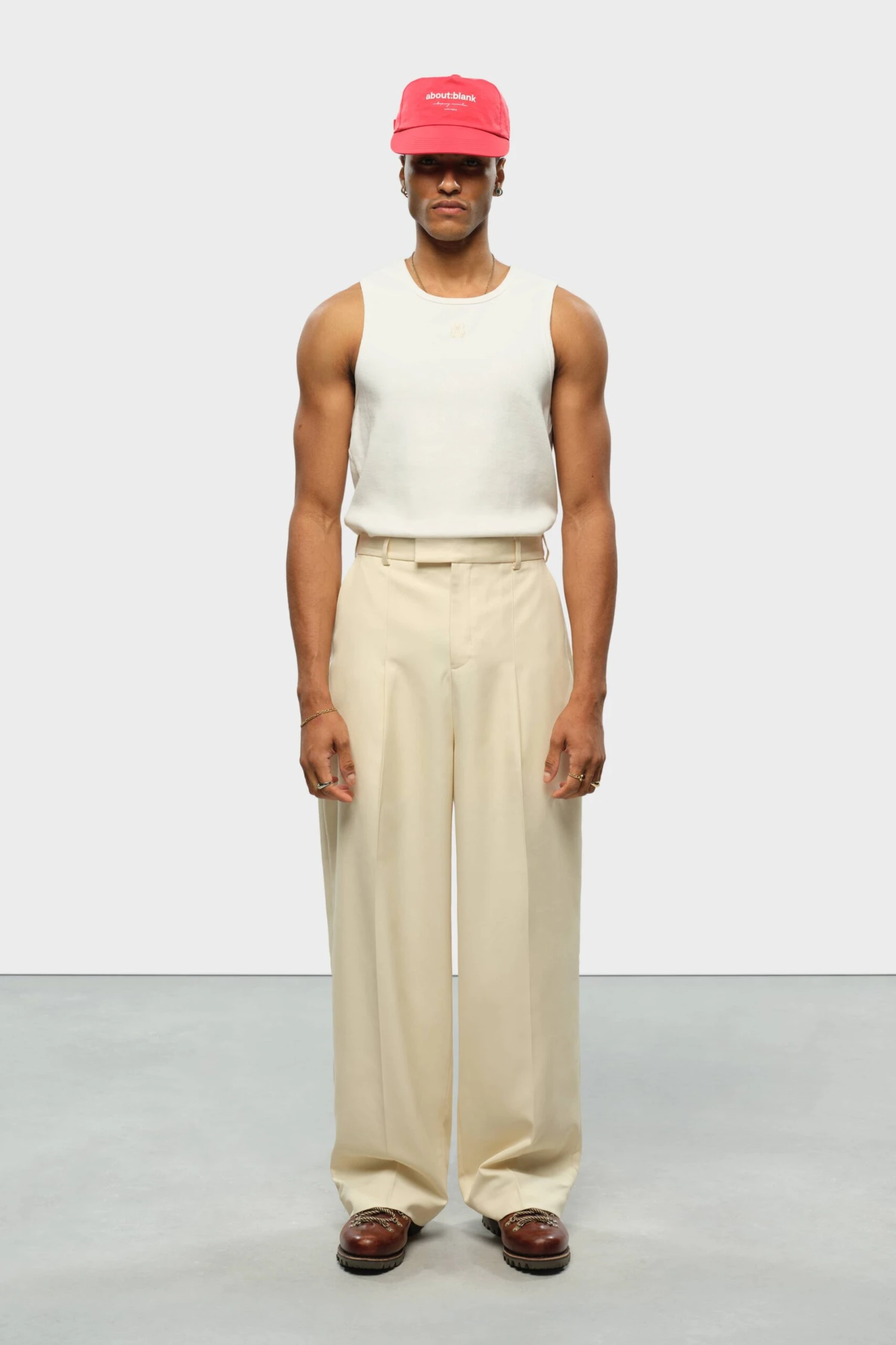 About:blank Tailored Wide Leg Trouser Ecru - Image 2