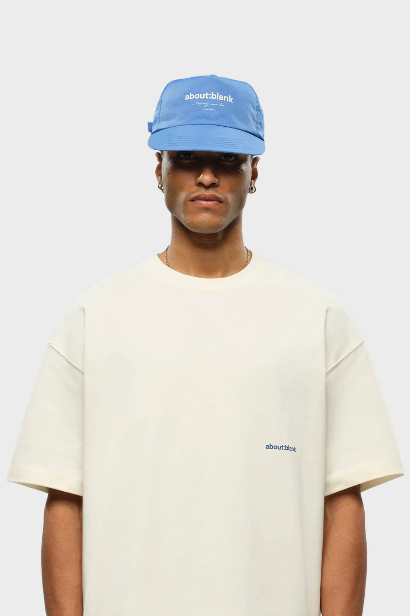 About:blank Box Cap Estate Blue/ecru - Image 3