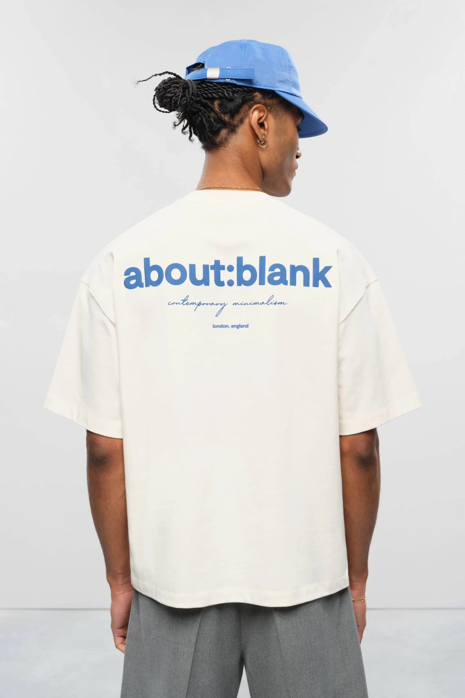 About---blank.com Box T-shirt Oat/estate Blue - Image 4