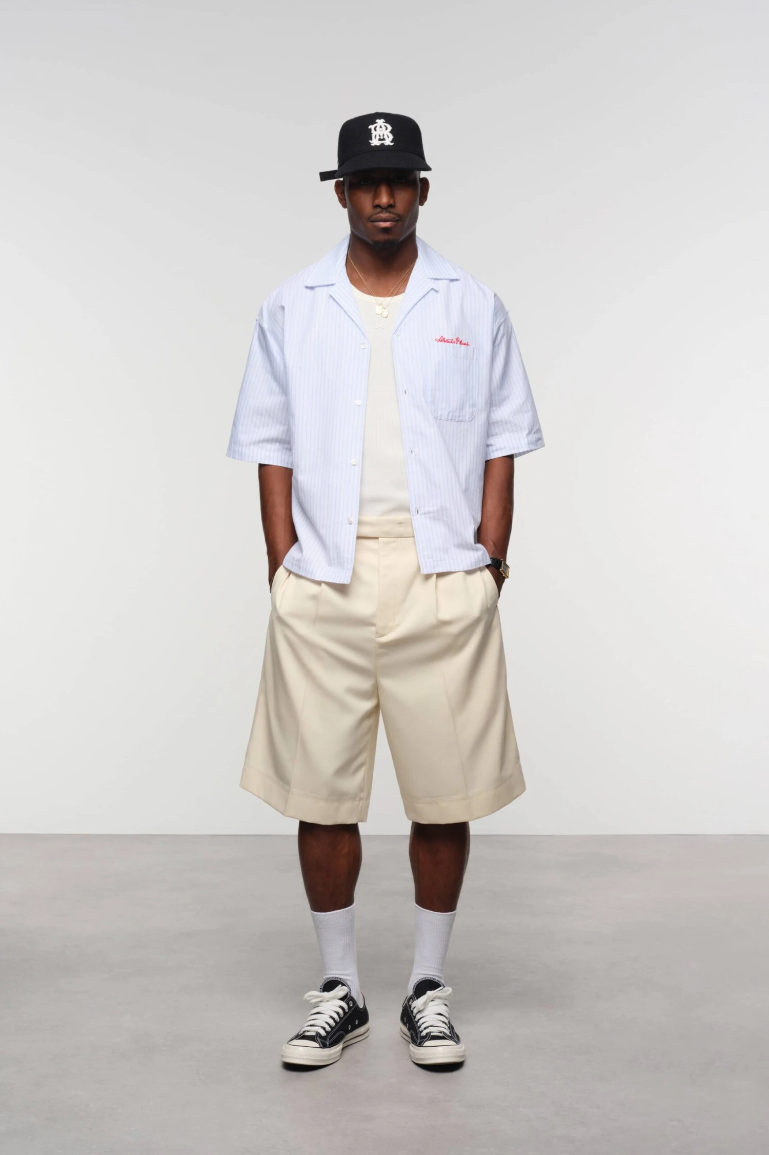 About:blank Script Short Sleeve Shirt White/blue - Image 2