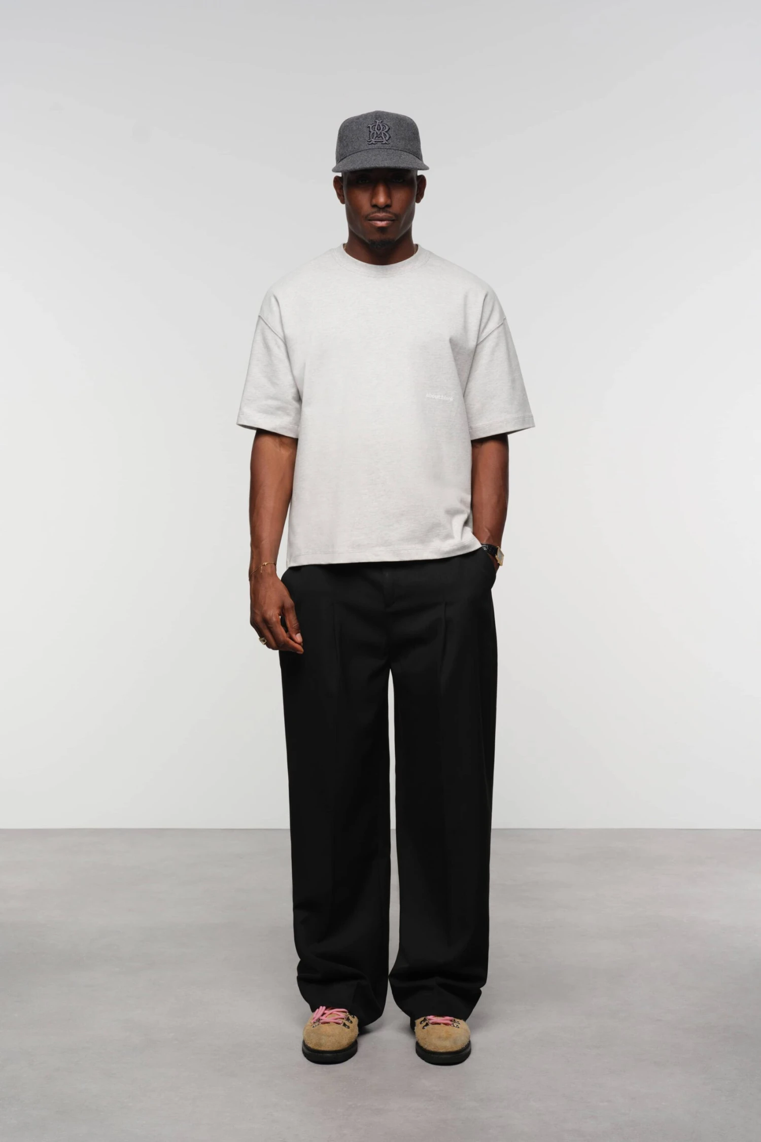 About---blank.com Box T-shirt Grey Marl/white - Image 2