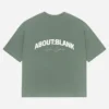 About---blank.com Arched Logo T-shirt Sage/ecru