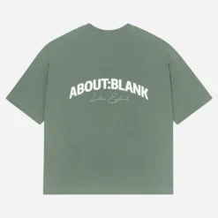 About---blank.com Arched Logo T-shirt Sage/ecru