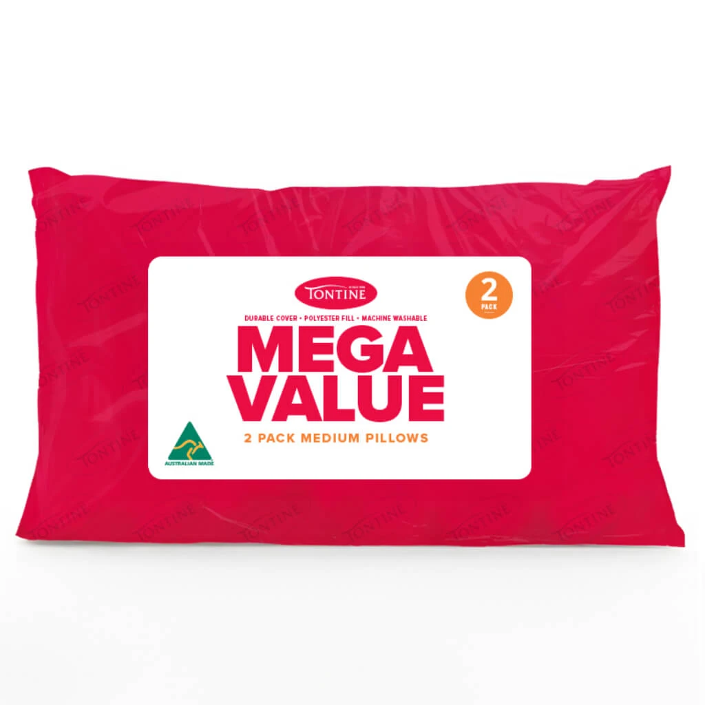 Mega Value 2 Pack Medium Pillows