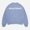 About---blank.com Mohair Knitted Crewneck Blue/ecru