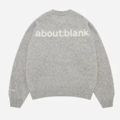 About---blank.com Mohair Knitted Crewneck Grey/ecru