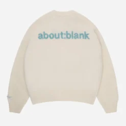 About---blank.com Mohair Knitted Crewneck Ecru/mint