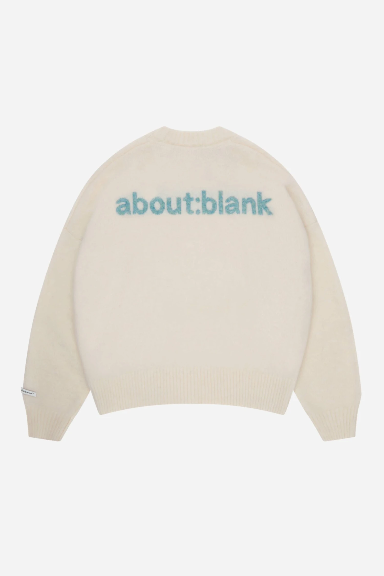 About---blank.com Mohair Knitted Crewneck Ecru/mint