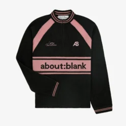 About:blank Knitted Cycling Top Black/pink
