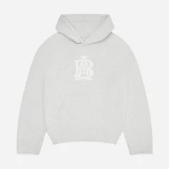 About:blank Monogram Cut Off Hoodie Grey Marl