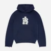 About:blank Monogram Cut Off Hoodie Navy