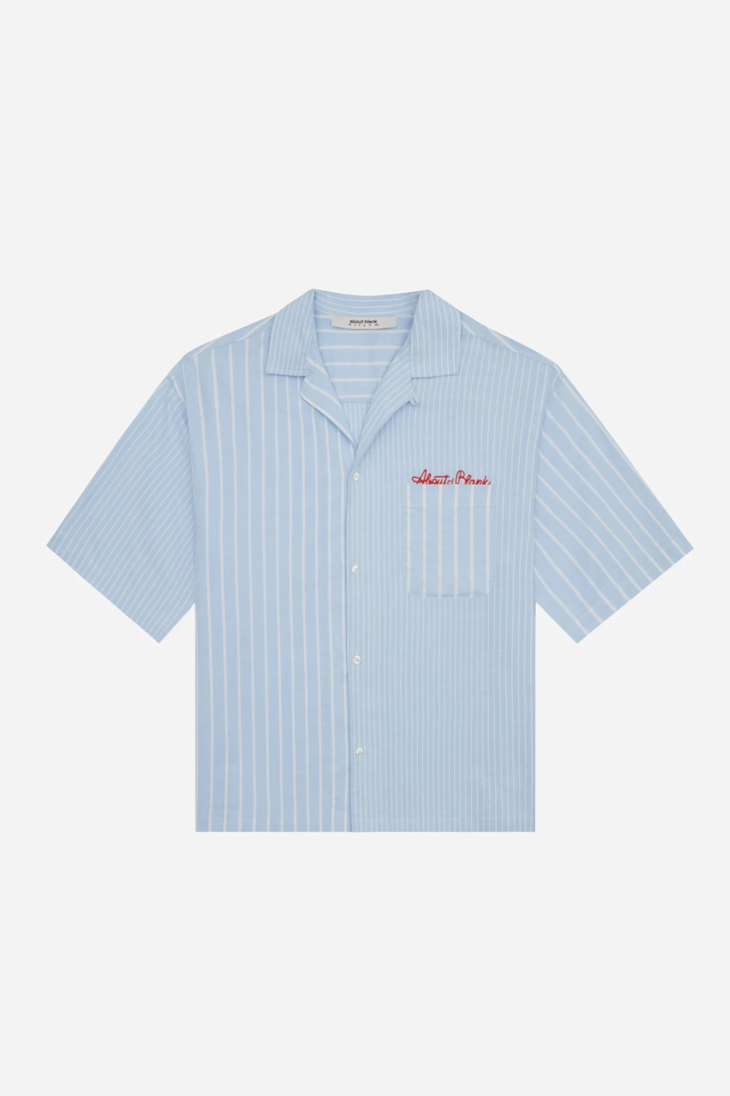 About:blank Patchwork Script Shirt Blue/white