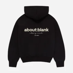 About---blank.com Box Zip Hoodie Black/ecru