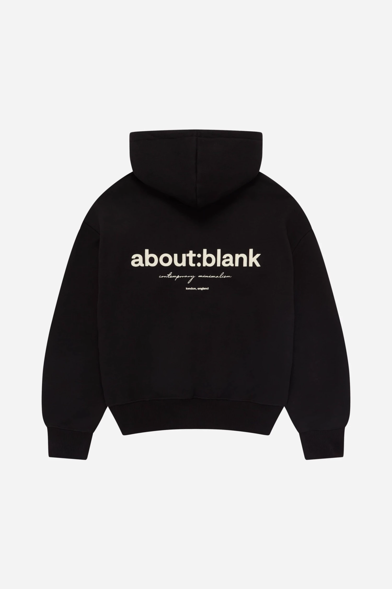 About---blank.com Box Zip Hoodie Black/ecru