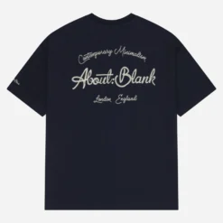 About---blank.com Chainstitch T-shirt Navy/ecru