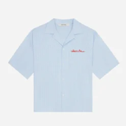 About:blank Script Short Sleeve Shirt Blue/white