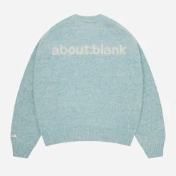 About---blank.com Mohair Knitted Crewneck Mint/ecru
