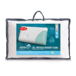 Comfortech Gel Infused Memory Foam Pillow - Medium Height & Firm