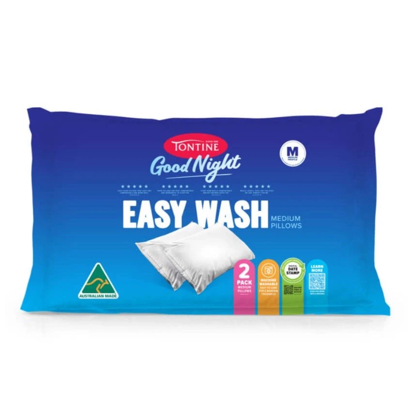 Good Night Easy Wash Pillow 2 Pack - Medium