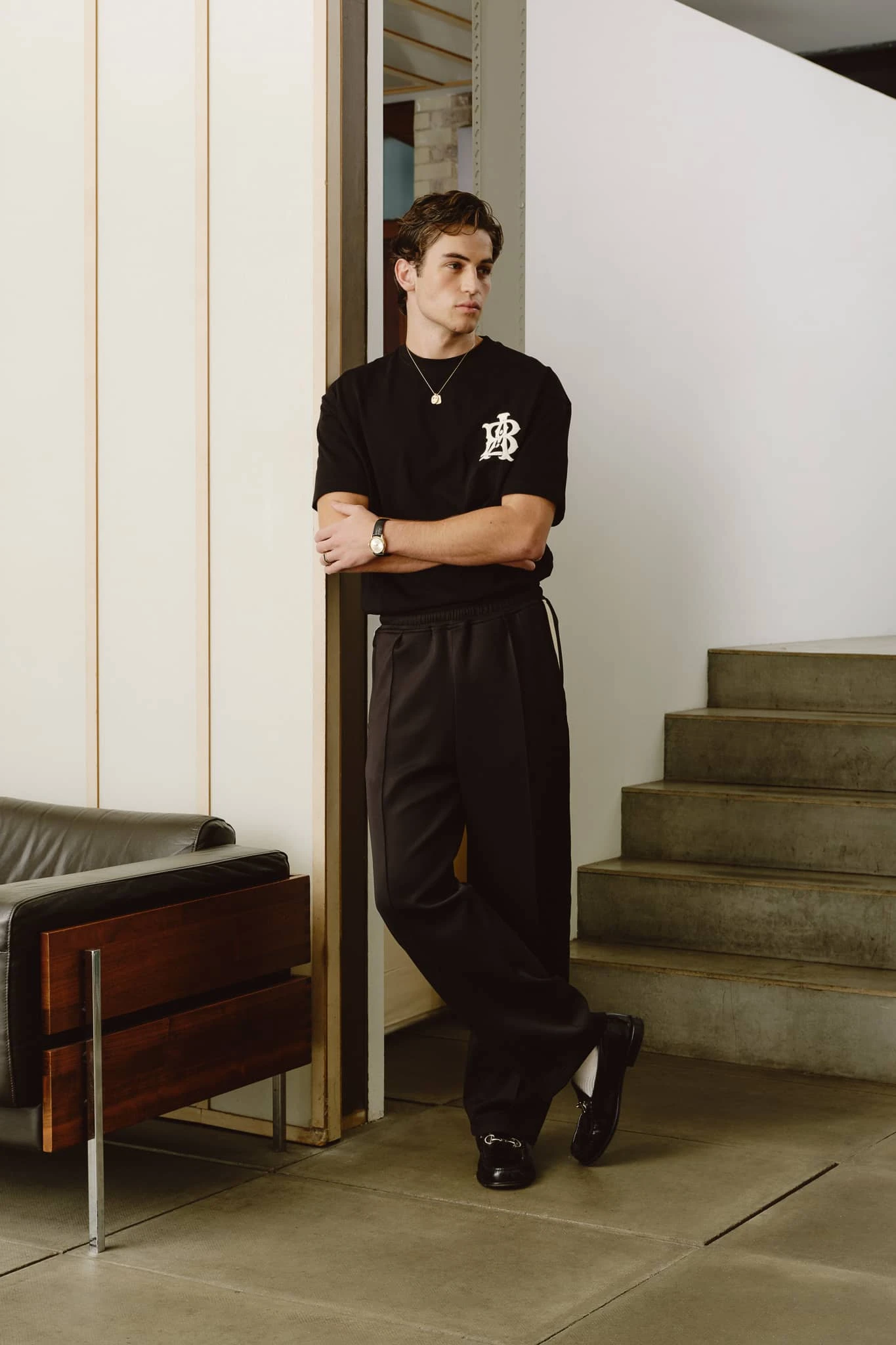 About---blank.com Monogram T-shirt Black/ecru - Image 4